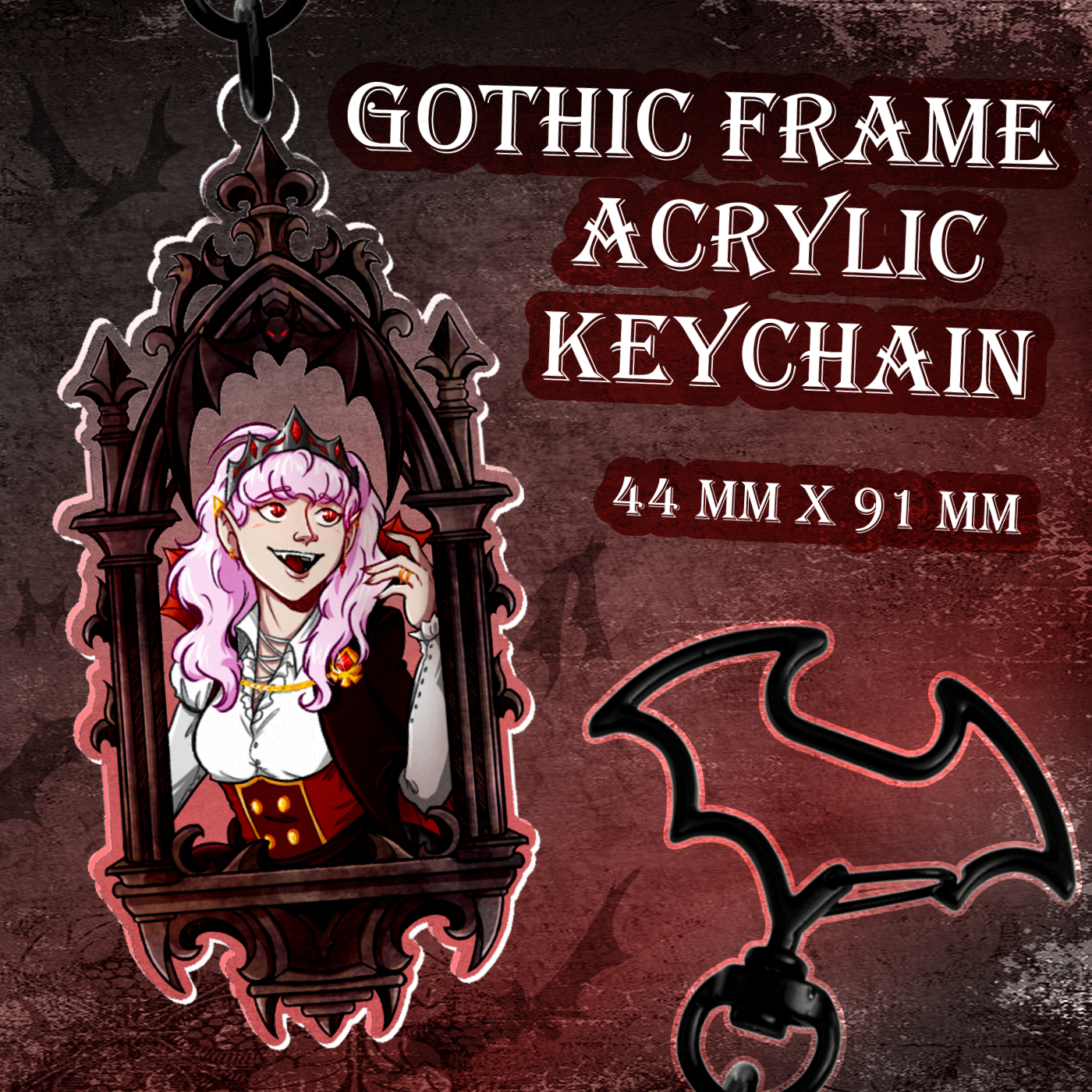 Gothic Frame Acrylic Keychain - Shelby