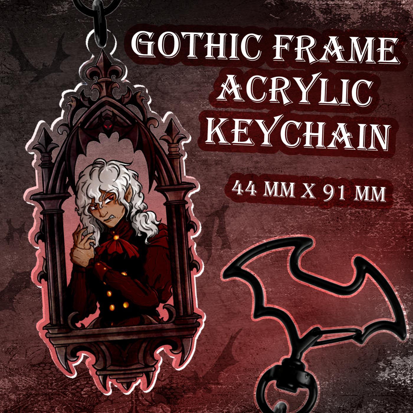 Gothic Frame Acrylic Keychain - Owen