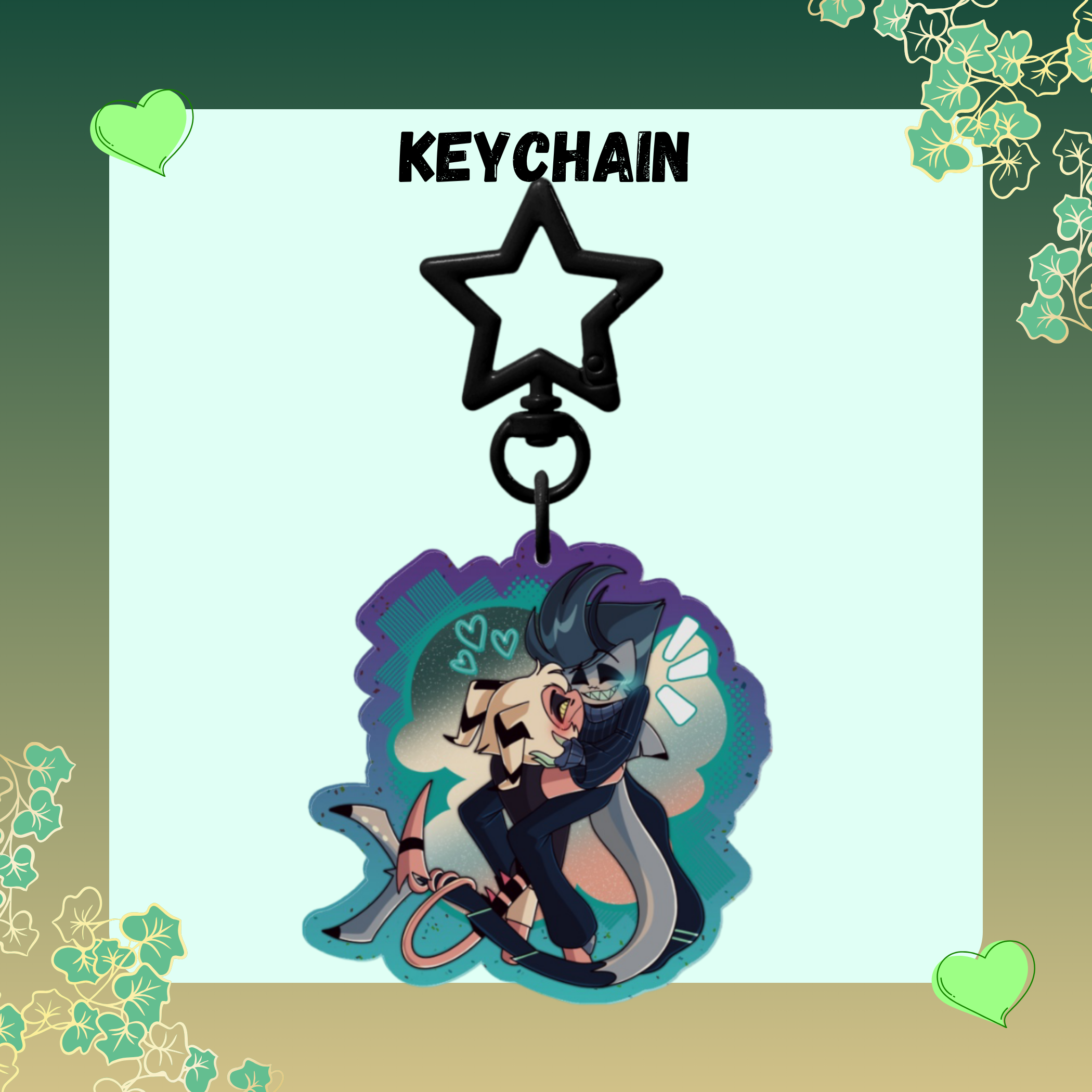 Straz Sleepover || 6cm Glitter Keychain || Hellaverse