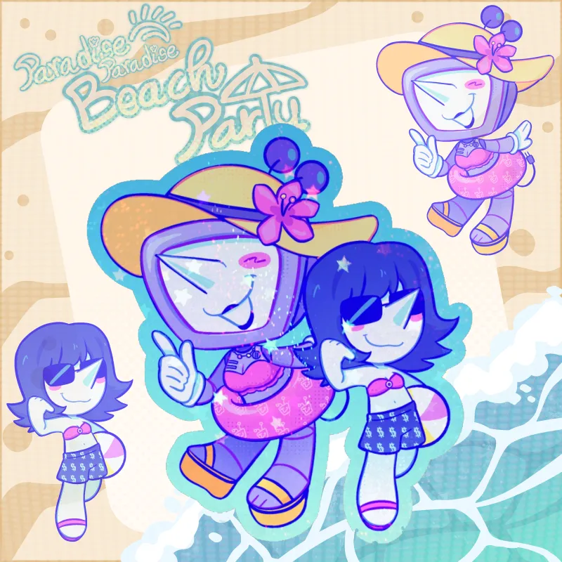 Spamtenna beach party sticker!