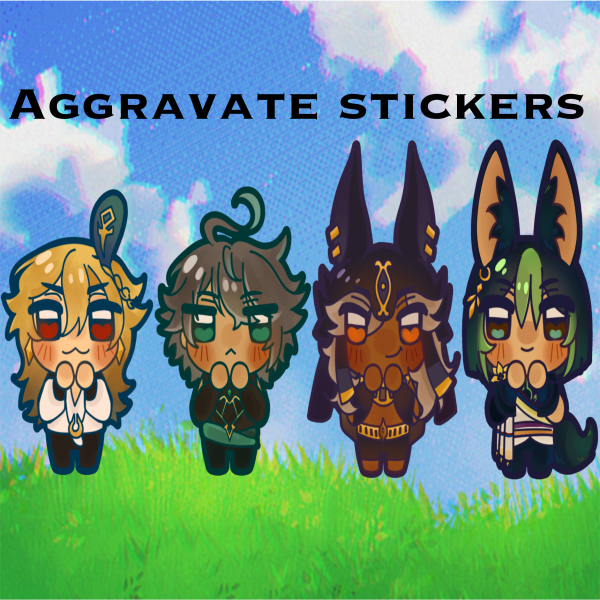 Aggravate stickers set