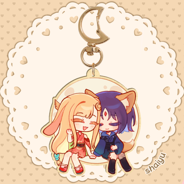 IroKagu Cosmic Princess Kaguya Wooden Keychain