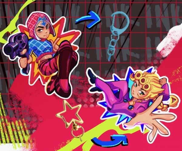 Giorno & Mista Keychains JJBA