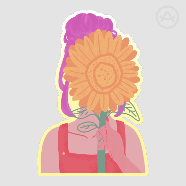 Keychain & Sticker Set - Emi Sunflower