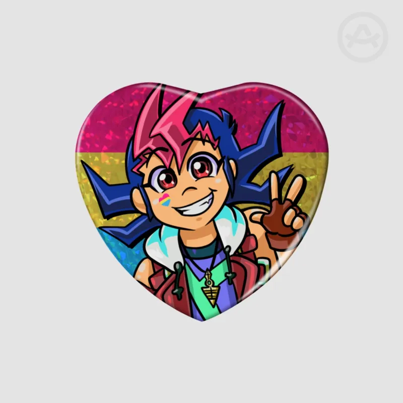 Bring It To Em Heart Shape Holographic Badge