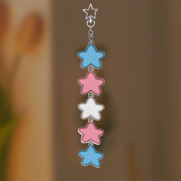 Trans Star Keychain