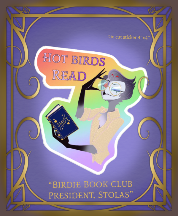 Hot Birds Read Stolas Die Cut Stickers