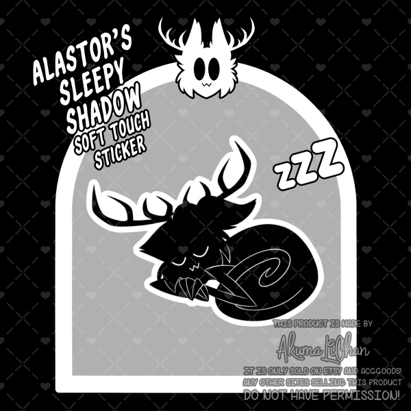 Alastor’s Sleepy Shadow Soft Touch Sticker