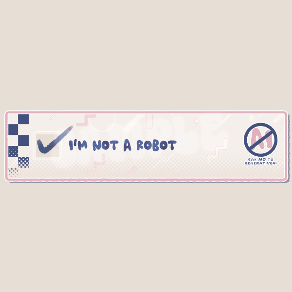 I'm Not a Robot CAPTCHA sticker - Navy & Pink