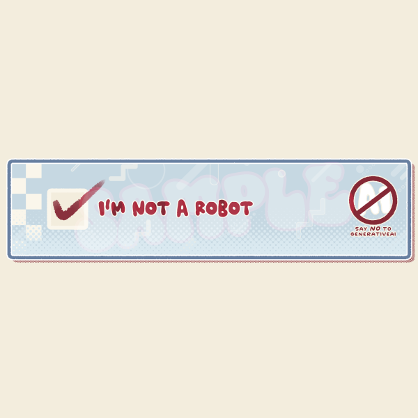 I'm Not a Robot CAPTCHA sticker - Blue & Red