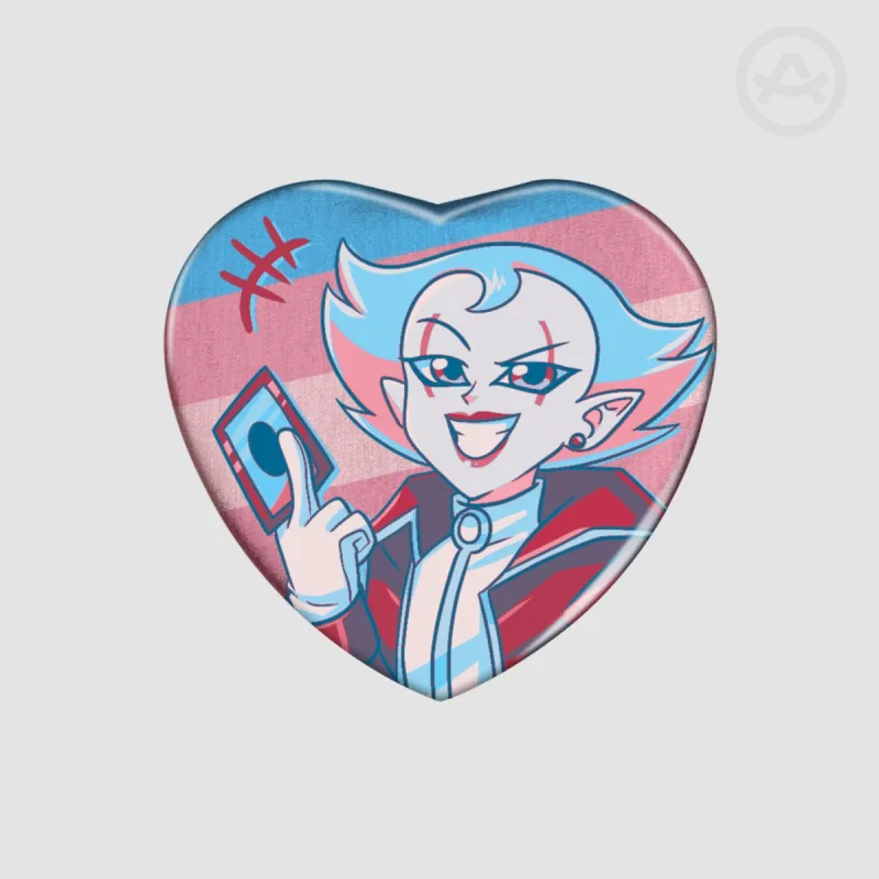 Jester Assistant Heart Shape Holographic Badge