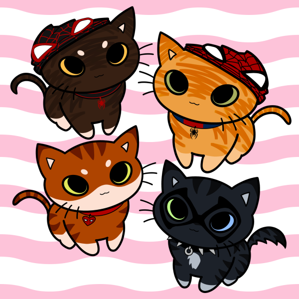 Spider-Kitty Keychains Full Set
