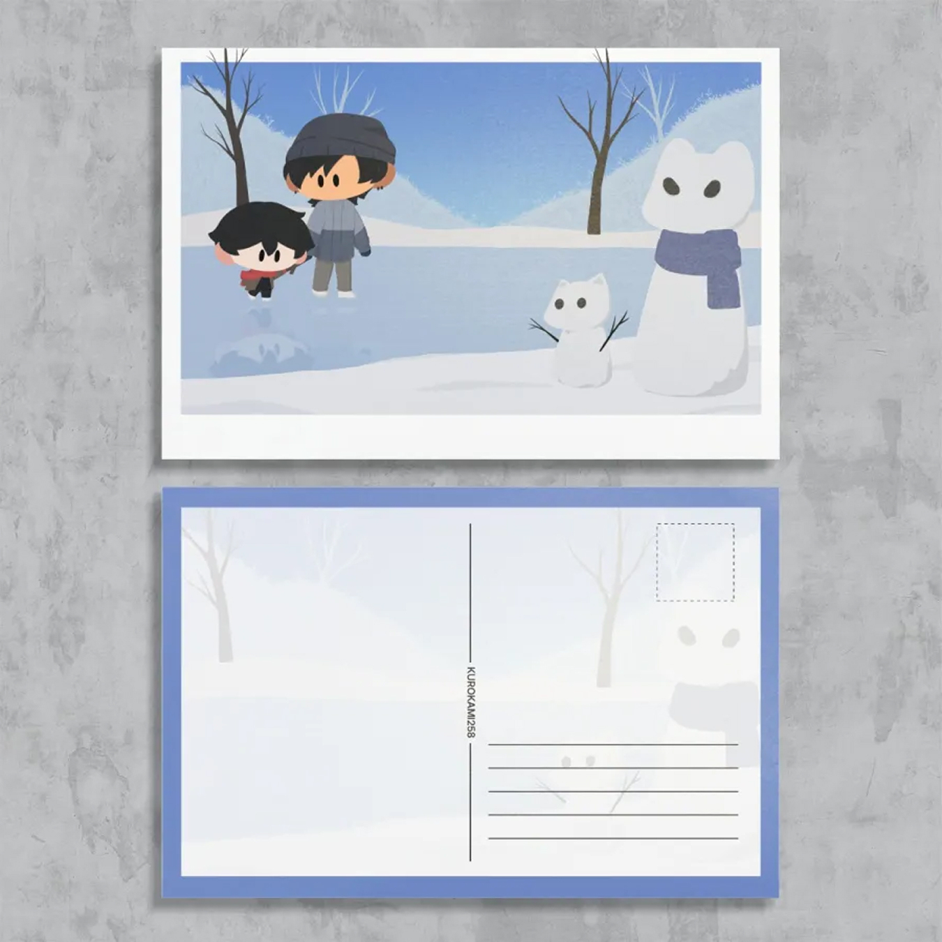 Kurokami Original BL Postcard - Winter