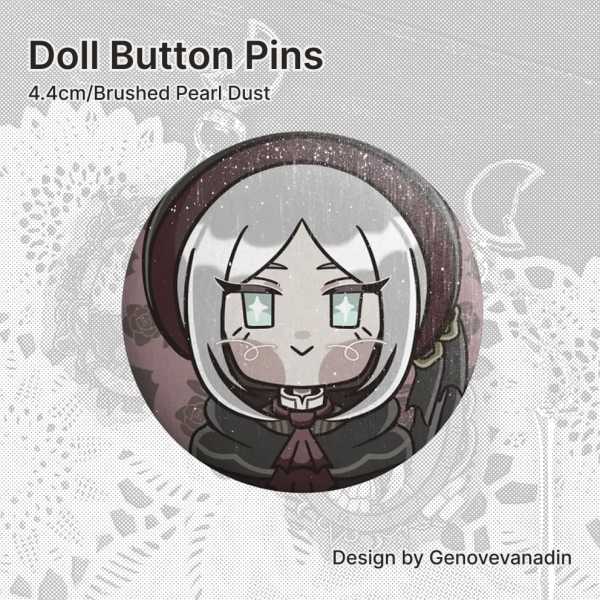 Doll Bloodborne Button Pin
