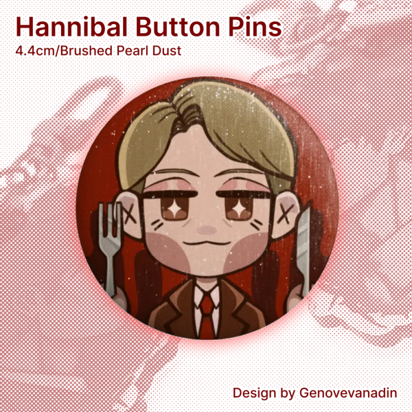 Hannibal Lecter Button Pins
