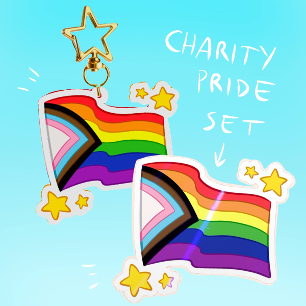 Charity Pride Set (Keychain + Sticker)