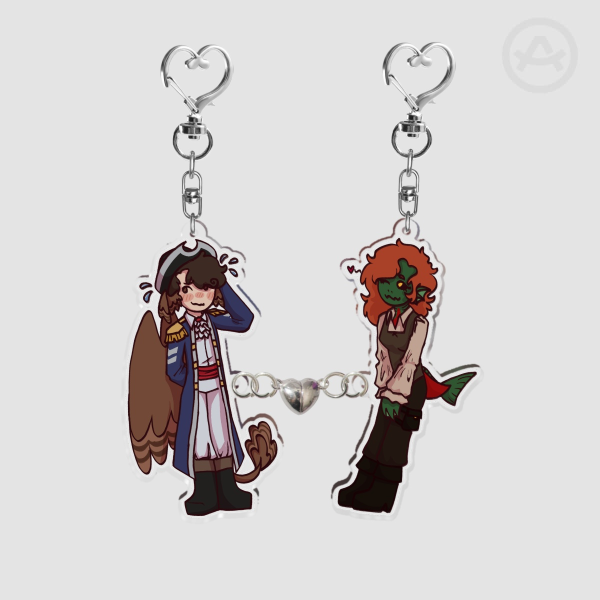 Wilbur Soot and Sally Salmon DreamSMP acrylic magnetic keychains