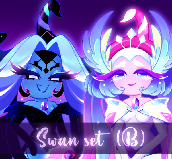 Sugar swans set B (epoxy + stickers)