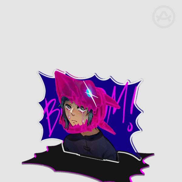 powder fishbones acrylic standee