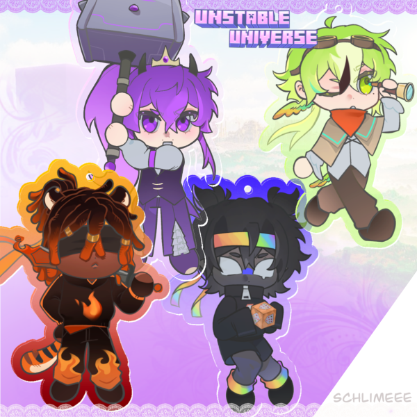Unstable Universe Quartet Keychains