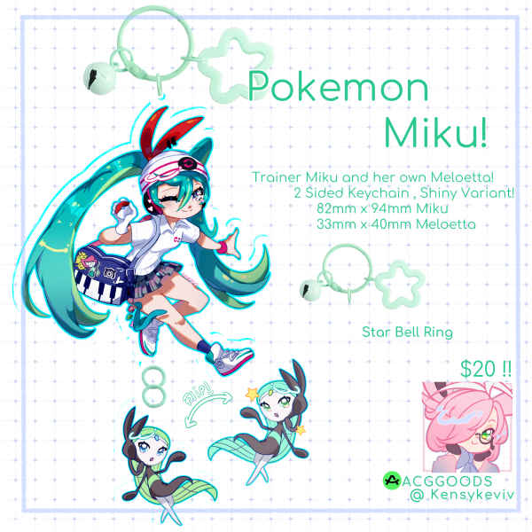 Pokemon Miku - Connection Acrylic Keychain