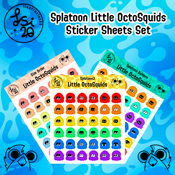 Splatoon Little OctoSquids Sticker Sheets Set