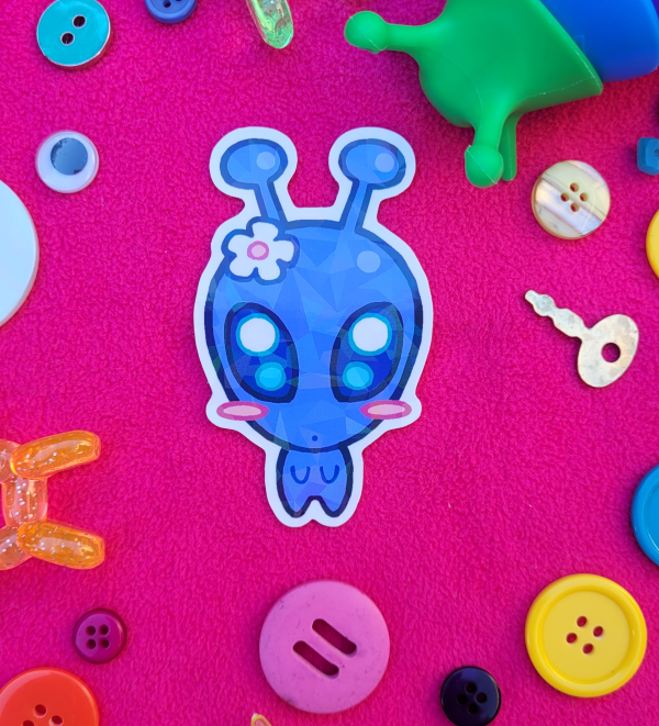 Cutie Alien Holo Sticker - PURPLE