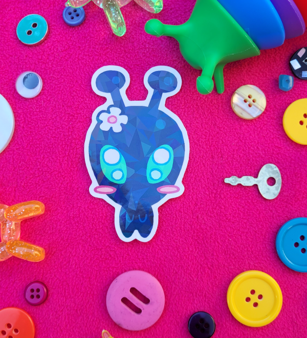 Cutie Alien Holo Sticker - BLACK