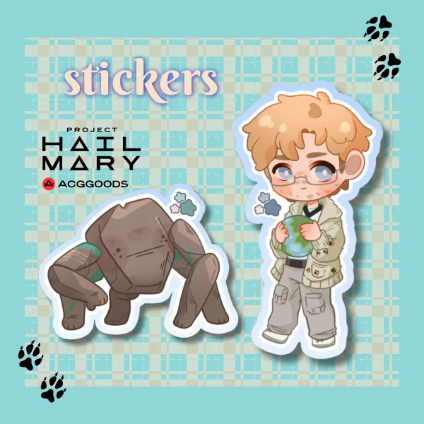 [ Project Hail Mary ] Grace and Rocky soft touch stickers
