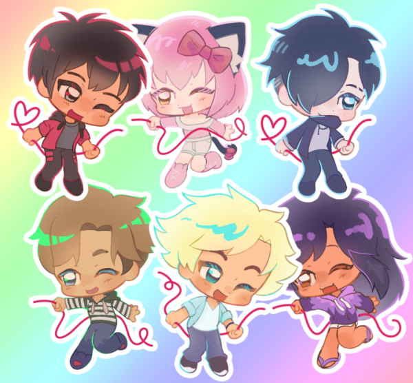 Aphmau Fated Love Pairs - Glossy Waterproof Sticker set
