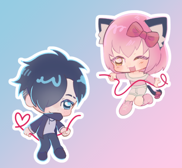 Zane x KC Fated Love Pair - Glossy Waterproof Sticker set