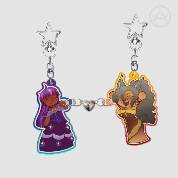 twi and Ave wedding Acrylic Magnet Keychains