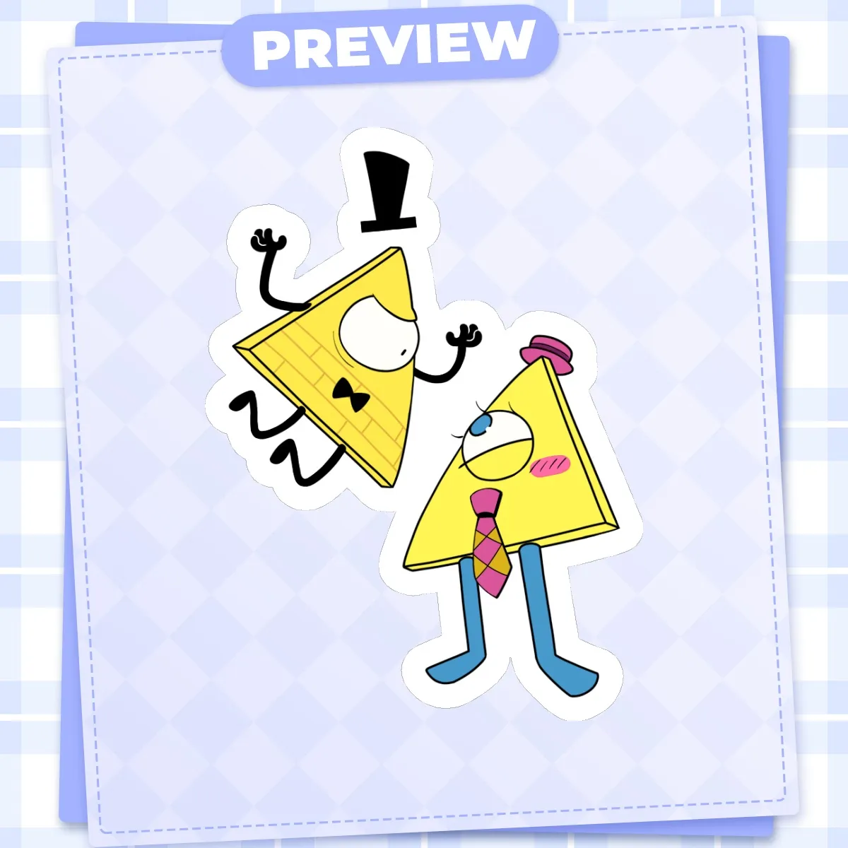 Bill and Pyramid Steve sticker | gravity falls