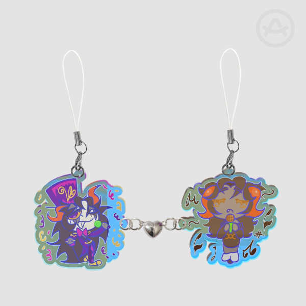 Hiveswap Chixie Roxmir & Marvus Xoloto preformer pair Rainbow keychains