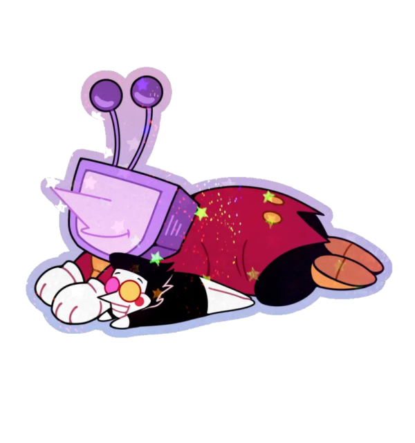 Spamtenna bunnies Colored Edge Die Cut Sticker