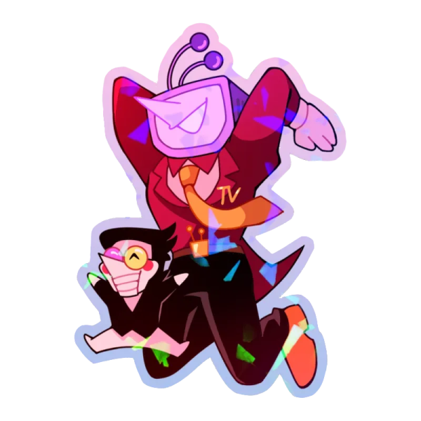 Whimsy Spamtenna Colored Edge Die Cut Stickers