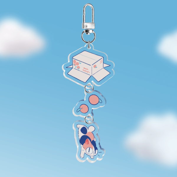 Calico Cat & Oranges Acrylic Keychain