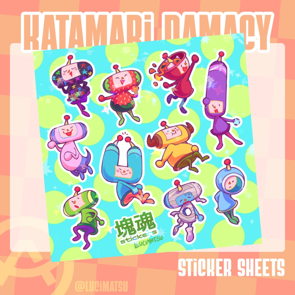 Prince & Cousins holografic sticker sheet [Katamari]