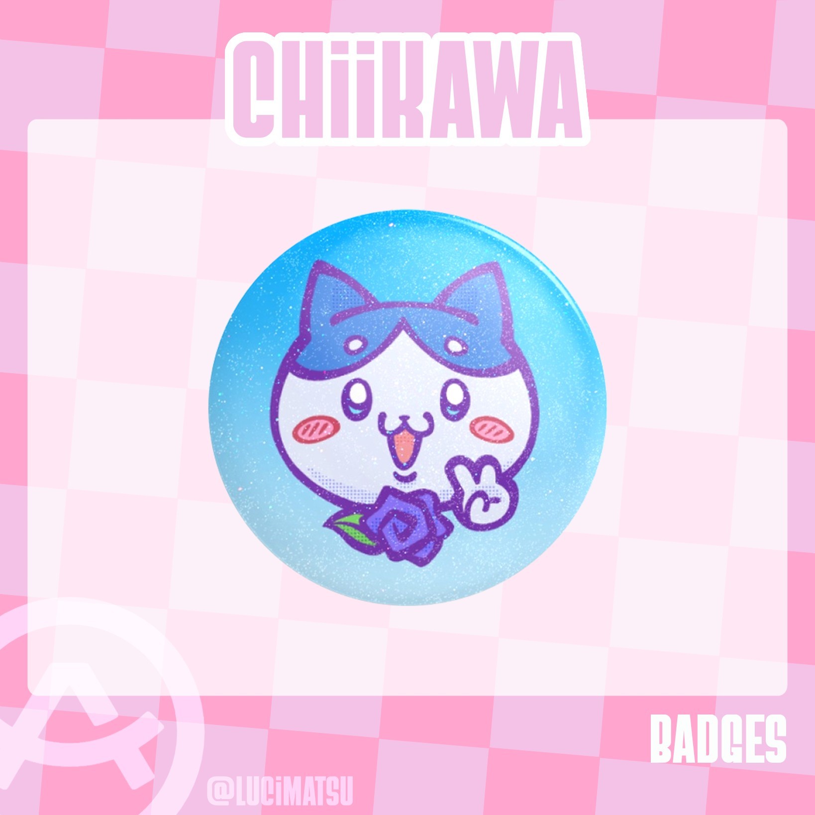 Hachiware glittery badge [Chiikawa]
