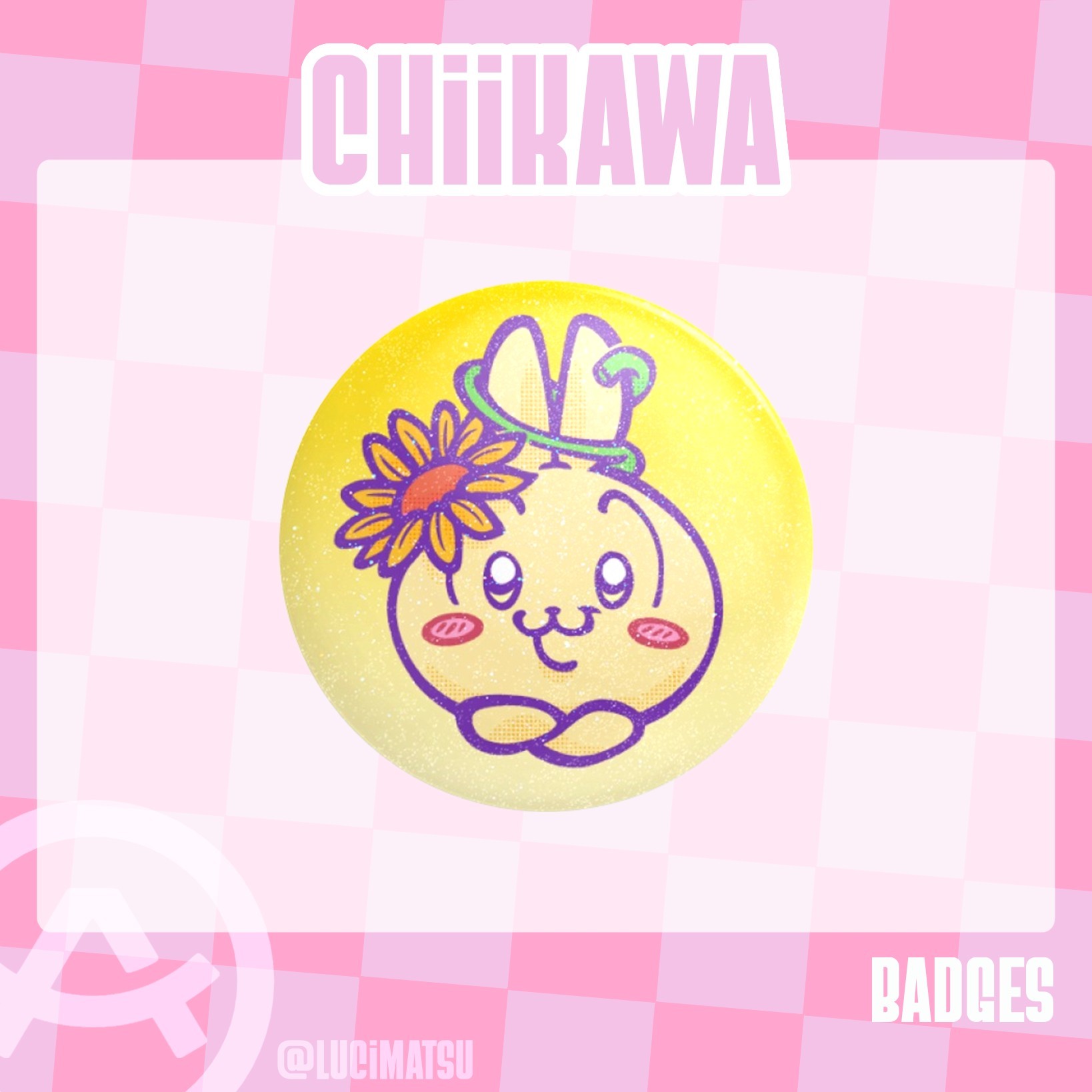 Usagi glittery badge [Chiikawa]