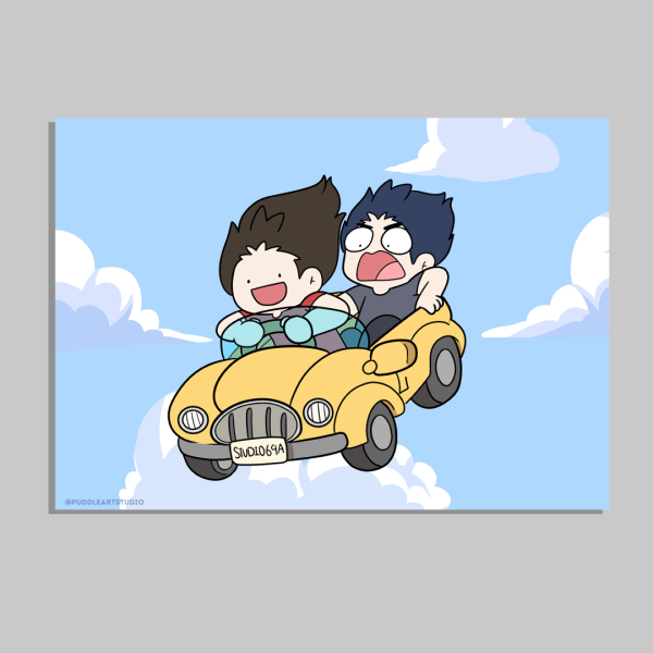 Puddle Driving A5 Art Prints