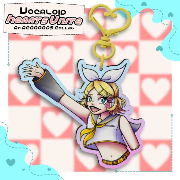 Rin Kagamine Heart Rainbow Keychain