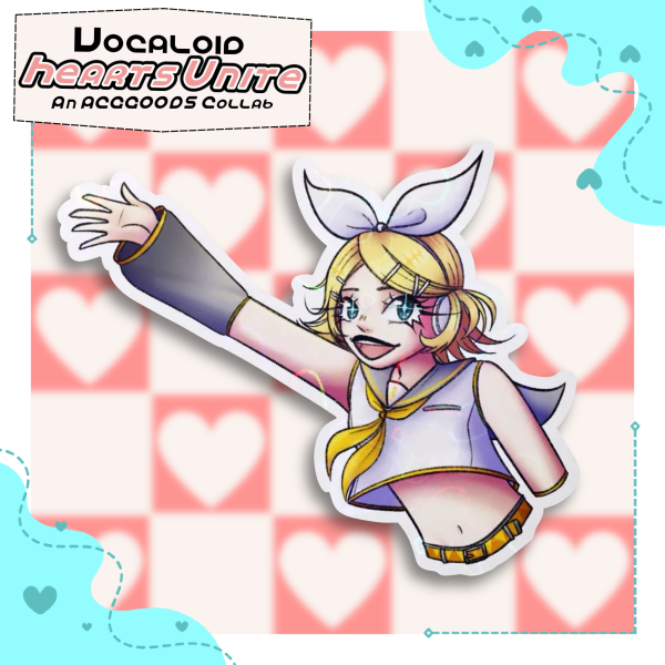 Rin Kagamine Heart Holo Sticker