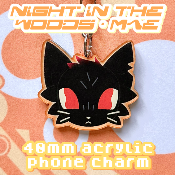 Phone Charm | Mae Borowski - Night In The Woods/NITW - Acrylic, 40mm 4cm, Red String