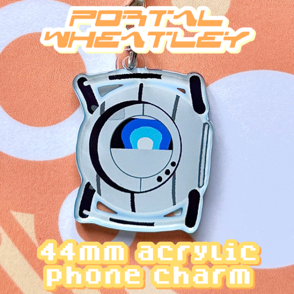 Phone Charm | Wheatley - Portal 2, Valve - Acrylic, 44mm, White String