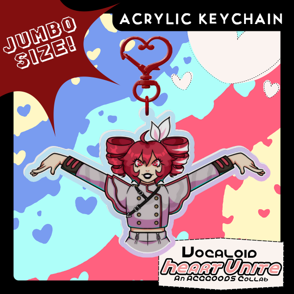(VOCALOID: HEARTS UNITE) Kasane Teto - JUMBO Rainbow Acrylic Keychain