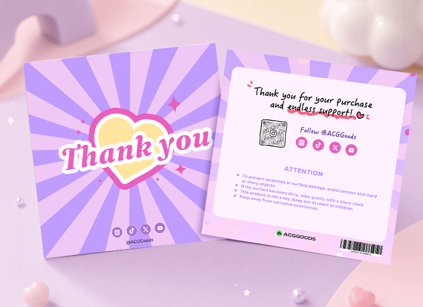 Green thank-you backing card packaging design