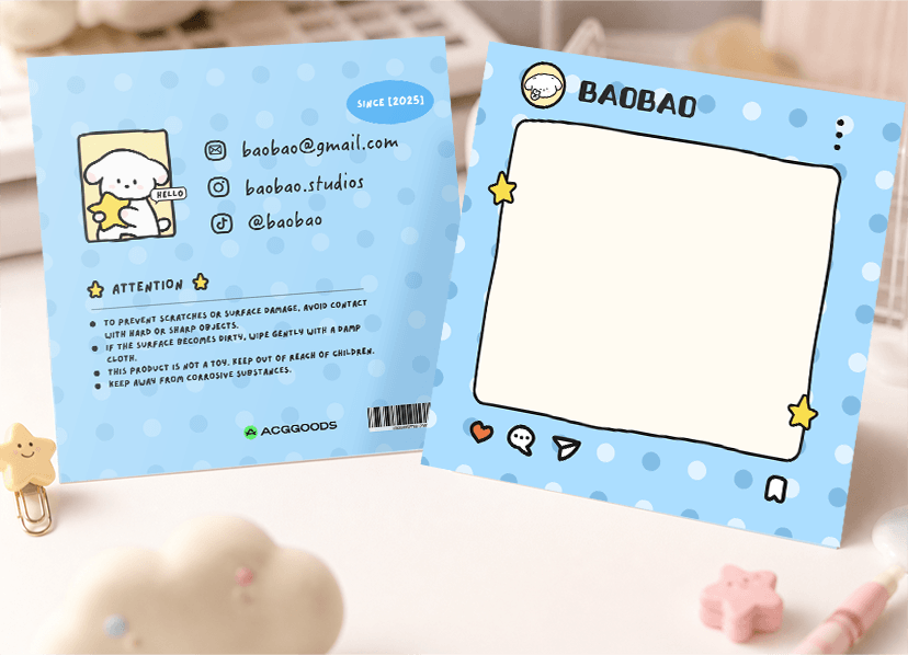 Marble social links backing card packaging design