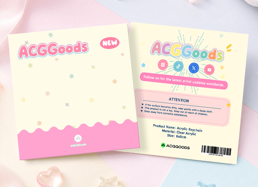 Blue social links backing card packaging design