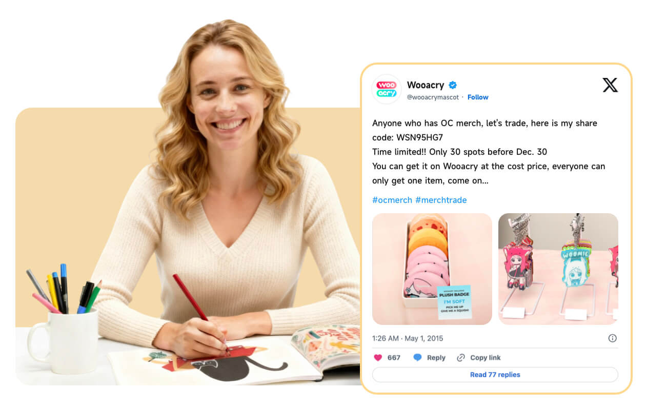 Share to Followers or Friends - Wooacry